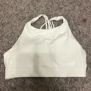 White athletic sports bra, size medium